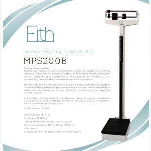 [MPS200B] BASCULA CON ESTADIMETRO 200 KGS MARCA FITH