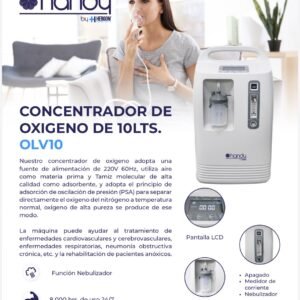[OLV10F] CONCENTRADOR DE OXIGENO AJUSTABLE DE 10L. SUMINISTRO DE OXIGENO ESTABLE DE GRADO MEDICO. ULTRA SILENCIOSO. PANTALLA LCD EXTRA GRANDE. LARGA VIDA UTIL ADECUADA PARA UN FUNCIONAMIENTO DE 24 HORAS SIN INTERRUPCIONES.